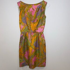 Vintage 60's/70's Tori Richard Honolulu Vibrant Watercolor
Sleeveless Dress Rare